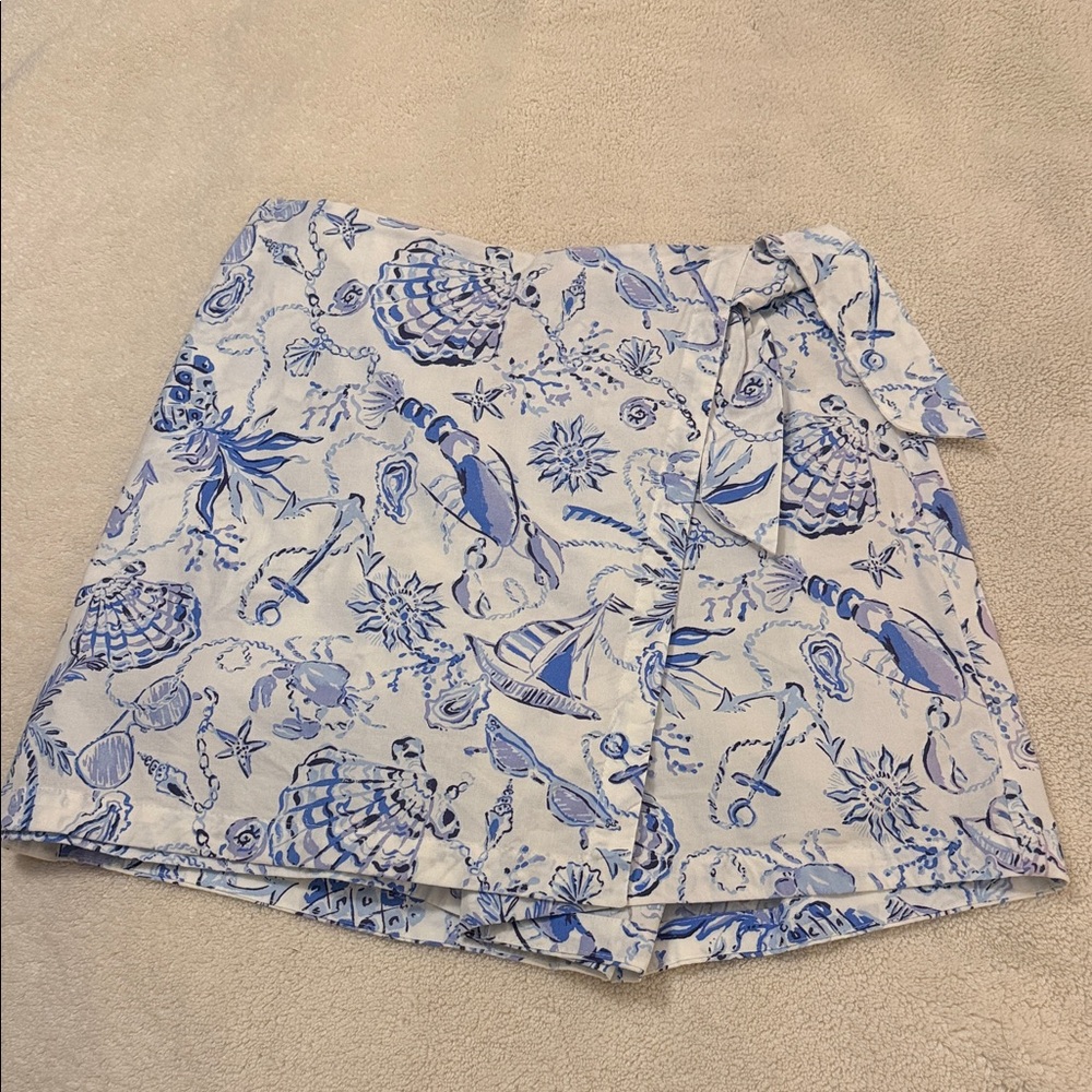 Lilly Pulitzer Alysia skort in white, barefoot beachcomber